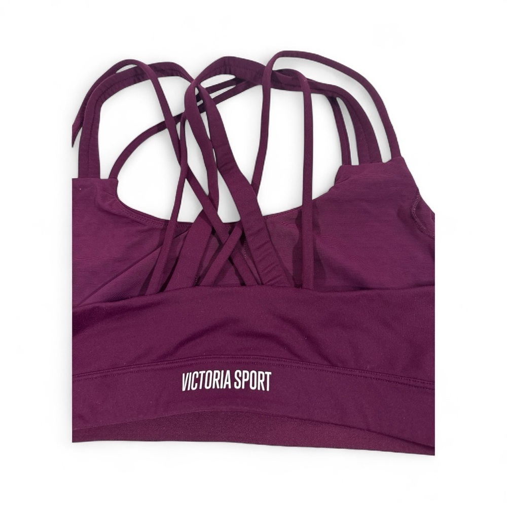Victorias Secret Size XL Womens Burgundy & Blue Wireless Sports Bra - Picture 4 of 8